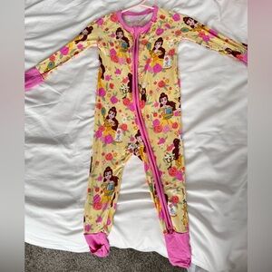 Little Sleepies Yellow and Pink Princess Footie